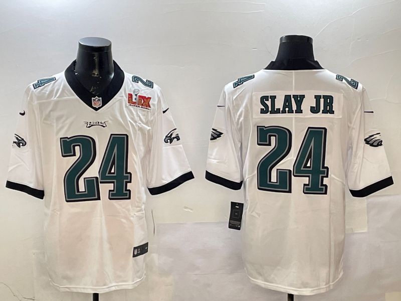 Men Philadelphia Eagles #24 Slay jr White Second generations 2025 Nike Vapor Limited NFL Jersey style 3